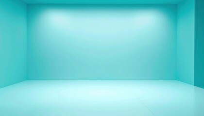 Creating a serene minimalist space empty turquoise room interior design modern aesthetics bright environment wide perspective