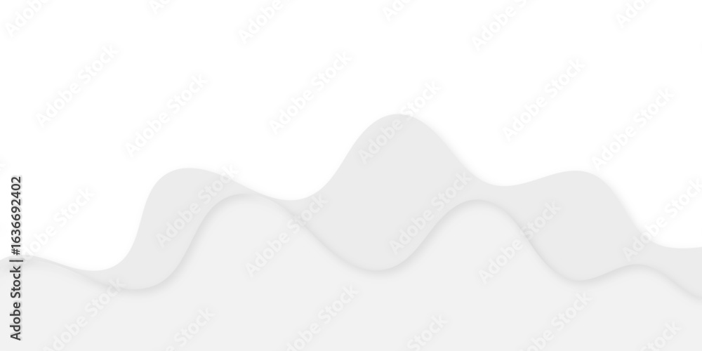 Poster abstract white wavy layered background with subtle shadows, creating a sleek and minimal paper-cut e