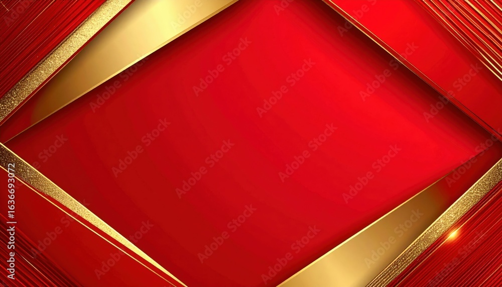 Poster dynamic red and gold frame design studio setting graphic art modern aesthetic vertical orientation c