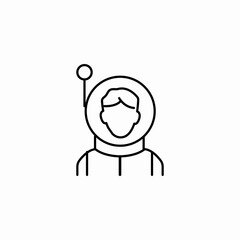 astronaut helmet person icon sign vector