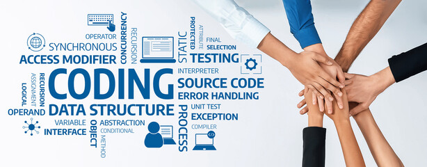 A dynamic visual representation highlighting the importance of collaboration in coding and software...