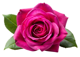 magenta rose blossom on isolated on white background PNG , AI GENERATED