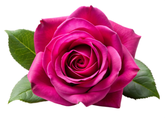 magenta rose blossom on isolated on white background PNG , AI GENERATED