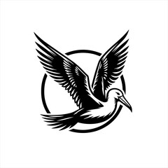 Obraz premium Seagull in flight inside circle