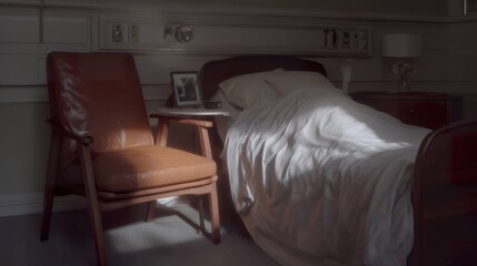Patient room interior with natural light