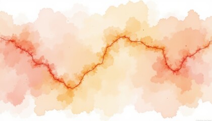 Obraz premium Vibrant watercolor painting, a dynamic wave of red and yellow in motion