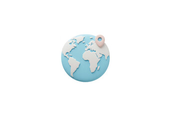 Obraz premium Globe on white background with world map and continents illustration