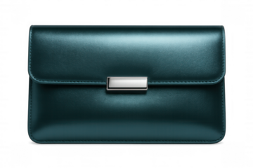 Stylish teal clutch bag with silver clasp, perfect for adding a touch of sophistication to any outfit