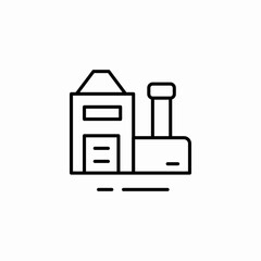 factory building with chimney icon sign vector