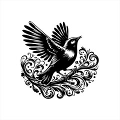 Fototapeta premium Bird in flight illustration