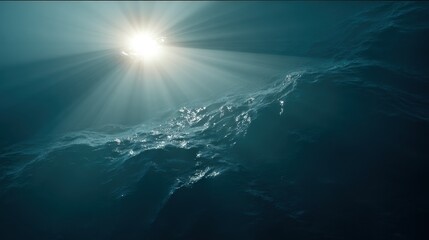 Underwater light refraction phenomenon in marine environment, ideal for photography tutorials or resort advertising.