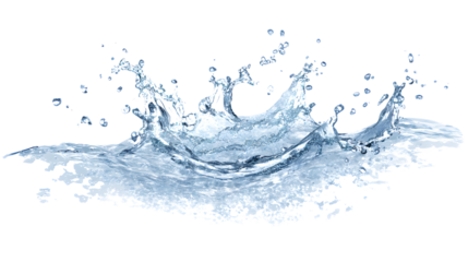 Captivating Water Splash Crown A Dynamic Display of Liquid Motion Against a Transparent Backdrop Showcasing Fluidity and Energy