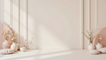 Exquisite floral arrangement, white vase with blooming flowers and a touch of pink