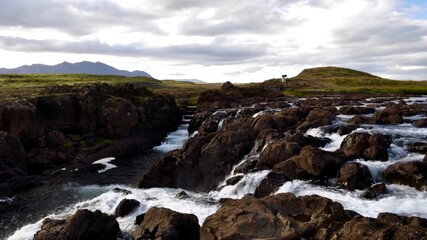 Volcanic Rock Waterfalls in Iceland