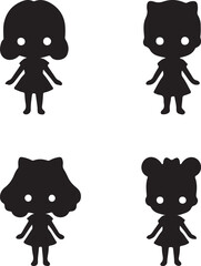 set of funny cartoon animals