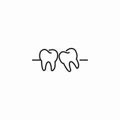 Obraz premium teeth alignment check icon sign vector