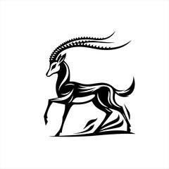 Fototapeta premium Gazelle running isolated on white background