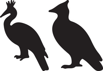 black silhouette of a penguin