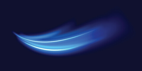 City road car light trails motion background. Illustration of light ray, stripe line with blue light, speed motion background.