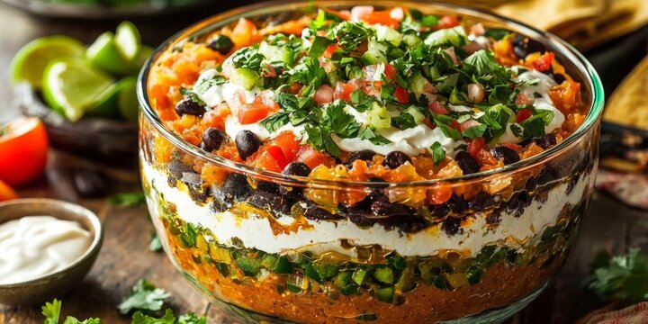 Indulge in a Colorful and Flavorful Mexican Layered Dip.