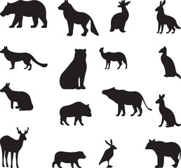 set of animals silhouettes