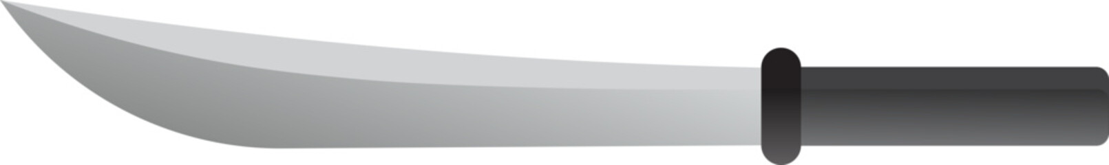 Illustration of a Silver Knife with Black Handle