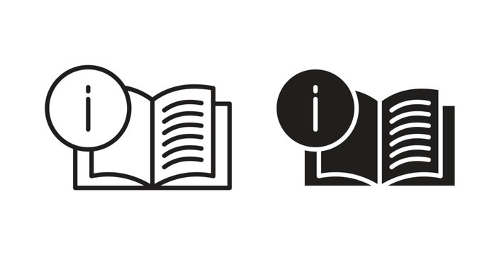 guide book icon symbol, sign, logo or emblems. silhouette. EPS 10.