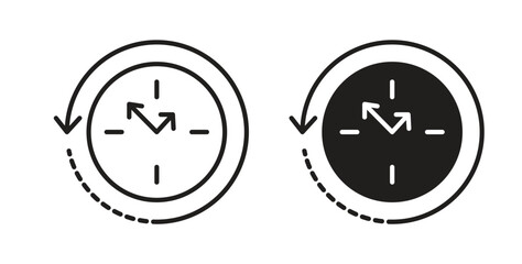 Rewind time icon symbol, sign, logo or emblems. silhouette. EPS 10.