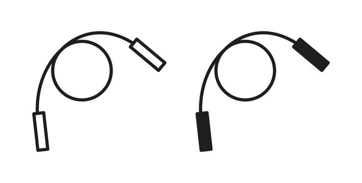 Jump rope icon symbol, sign, logo or emblems. silhouette. EPS 10.