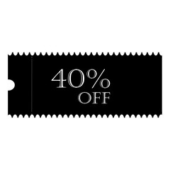 Black Discount Voucher Icons vector, coupon. Sale voucher with barcode stripe