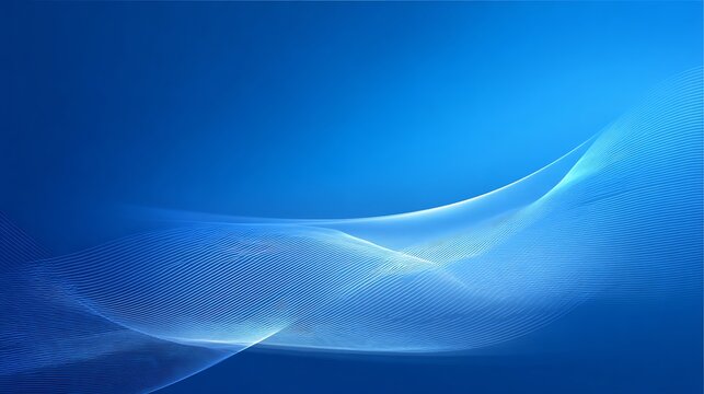 Minimalist blue business background wave lines and light reflections suitable for corporate design and branding