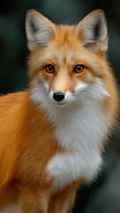Red fox standing and showing its beautiful red fur