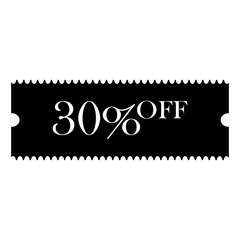 Black Discount Voucher Icons vector, coupon. Sale voucher with barcode stripe