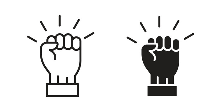 Will power icon symbol, sign, logo or emblems. silhouette. EPS 10.