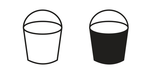 Water bucket icon symbol, sign, logo or emblems. silhouette. EPS 10.