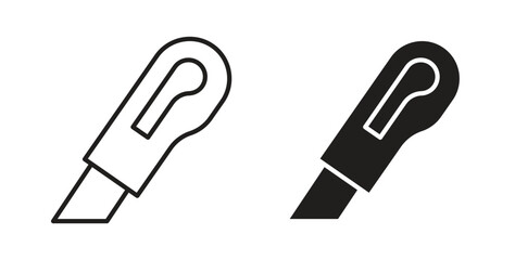 Utility knife icon symbol, sign, logo or emblems. silhouette. EPS 10.