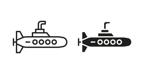 Obraz premium Submarine icon symbol, sign, logo or emblems. silhouette. EPS 10.