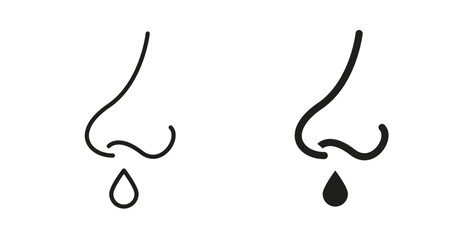Stuffy nose icon symbol, sign, logo or emblems. silhouette. EPS 10.