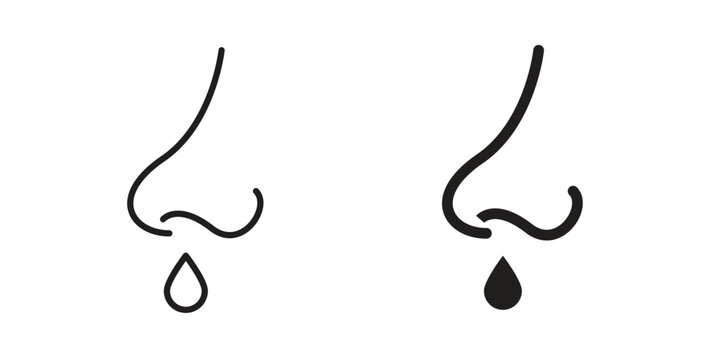 Stuffy nose icon symbol, sign, logo or emblems. silhouette. EPS 10.
