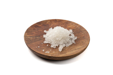 Dead sea salt pile, white crystals for body spa, sodium chloride similar to crushed ice, spa scrub