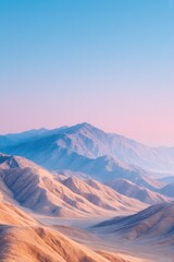 Naklejka premium Stunning mountain landscape with soft pastel hues and gentle hil
