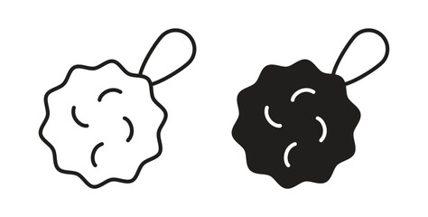 Shower sponge ball icon symbol, sign, logo or emblems. silhouette. EPS 10.