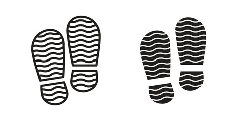 Shoe print icon symbol, sign, logo or emblems. silhouette. EPS 10.