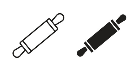 Rolling pin icon symbol, sign, logo or emblems. silhouette. EPS 10.