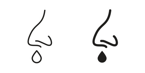 Runny nose icon symbol, sign, logo or emblems. silhouette. EPS 10.