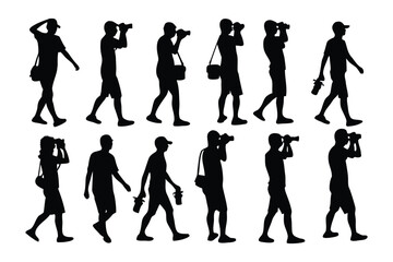 Photographer Silhouette Sequence: Dynamic silhouettes of photographers capture the essence of visual storytelling, embodying the art of observation and perspective.