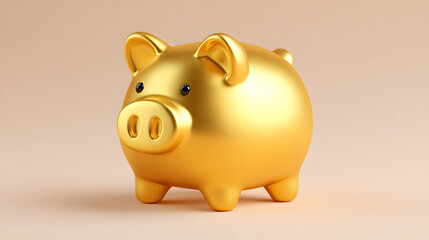 Golden piggy bank symbolizing wealth