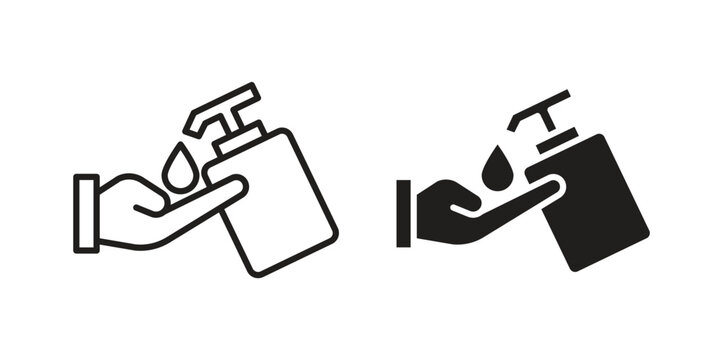 Hand wash icon symbol, sign, logo or emblems. silhouette. EPS 10.