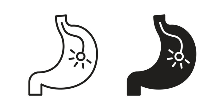 Endoscopy icon symbol, sign, logo or emblems. silhouette. EPS 10.