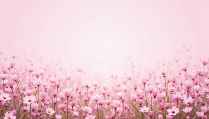 Fototapeta premium Dreamy pink flowers background, a stunning floral display for romantic settings beautiful